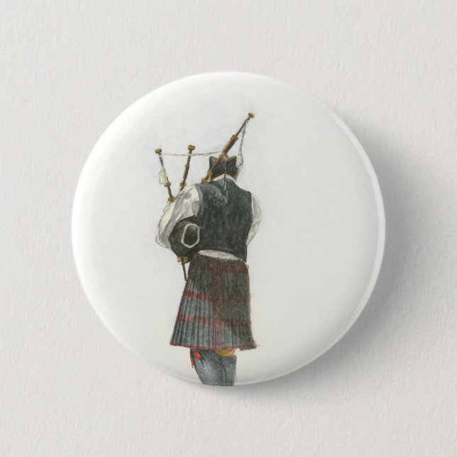 Badge Rond 5 Cm Bagpiper (Devant)