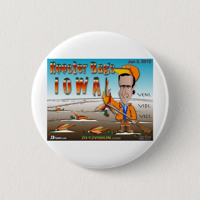 Badge Rond 5 Cm Bags de coq Iowa (Devant)