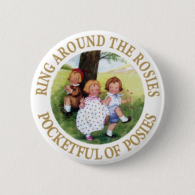 Badge Rond 5 Cm Bague autour des Roses, Pocketful de Posies (Devant)