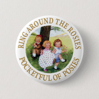 Badge Rond 5 Cm Bague autour des Roses, Pocketful de Posies