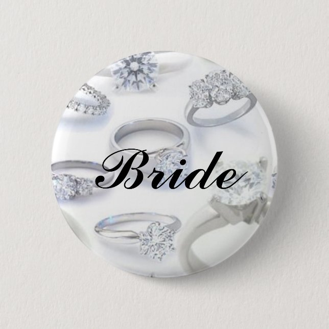 Badge Rond 5 Cm Bagues à diamant (Devant)