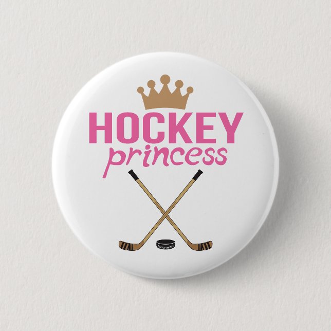 Badge Rond 5 Cm Baguettes roses princes de hockey (Devant)