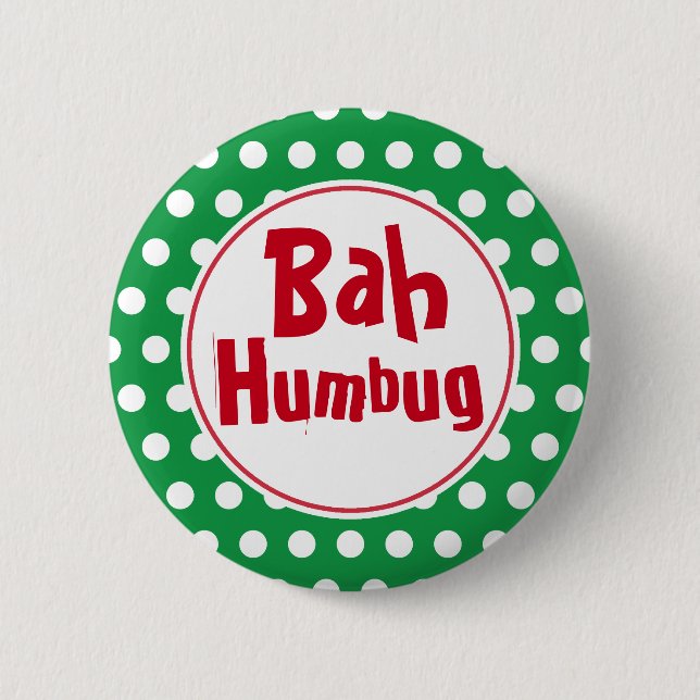 Badge Rond 5 Cm Bah Humbug Bouton de Noël Pin (Devant)