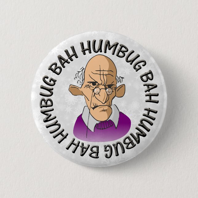 Badge Rond 5 Cm Bah Humbug Old Man (Devant)