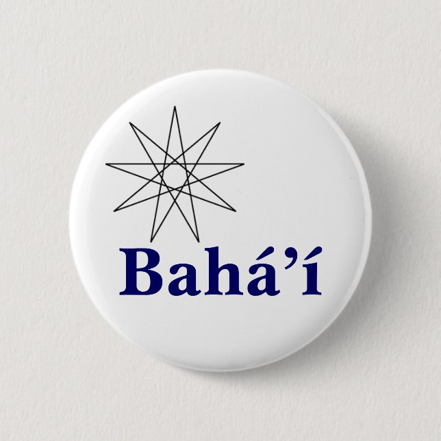 Badge Rond 5 Cm Baha'i Star2 (Devant)