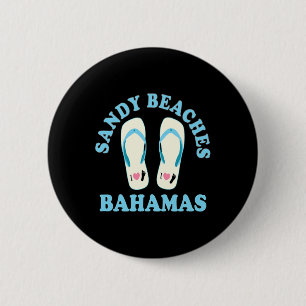 Badge Rond 5 Cm Bahamas Vacances Plages De Sable I Coeur Flip Fops