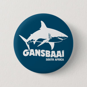 Badge Rond 5 Cm Baignade avec de grands requins blancs - Gansbaai 