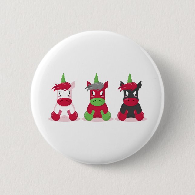 Badge Rond 5 Cm Bain Unicorn (Devant)