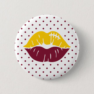 Badge Rond 5 Cm Baiser de football Bourgogne & Or