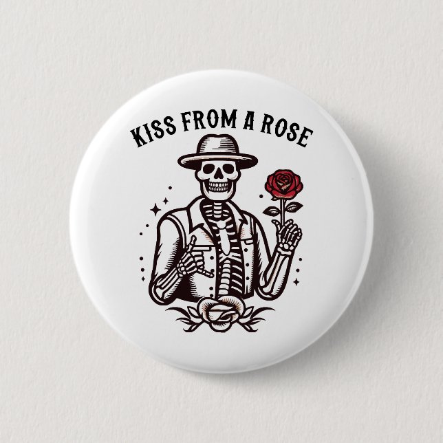 Badge Rond 5 Cm Baiser d'une rose (Devant)