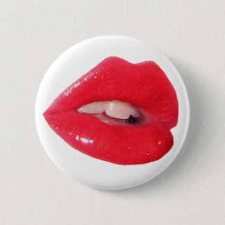 Badge Rond 5 Cm Baiser toxique rouge