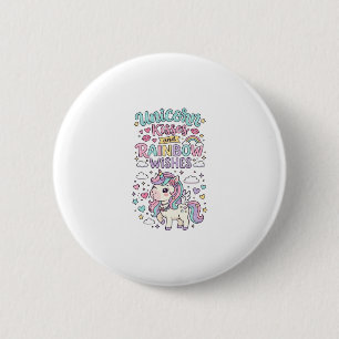 Badge Rond 5 Cm Baisers de licorne et souhaits arc-en-ciel Raisin