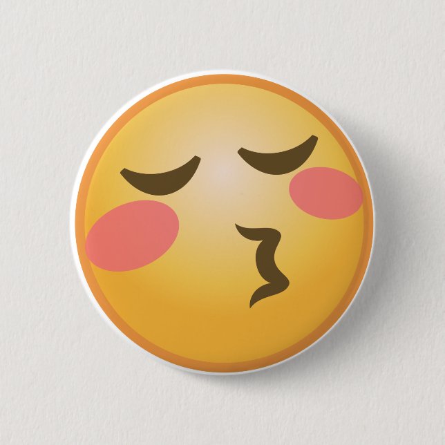 Badge Rond 5 Cm Baisers d'Emoji (Devant)