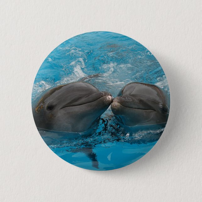 Badge Rond 5 Cm Baisers des dauphins (Devant)