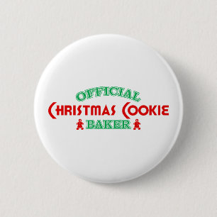 Badge Rond 5 Cm Baker officiel de biscuit de Noël
