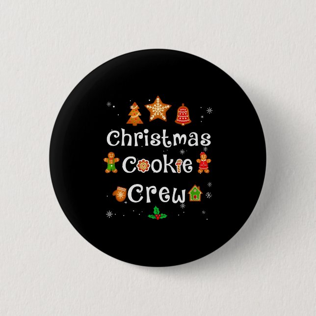 Badge Rond 5 Cm Bakers Christmas Cookie Crew Family Baking Team Ho (Devant)