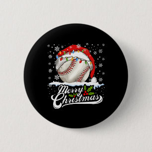Badge Rond 5 Cm Bal de baseball de Noël Noël Chapeau Noël garçons