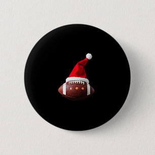 Badge Rond 5 Cm Bal de football américain de Noël Santa Hat (3)