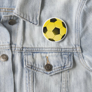 Badge Rond 5 Cm Bal de football américain jaune ou pinback de foot