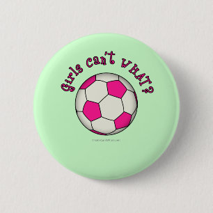 Badge Rond 5 Cm Bal de football en rose