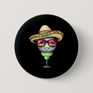Badge Rond 5 Cm Bal De Golf Cinco De Mayo Avec Sombrero Margarita 