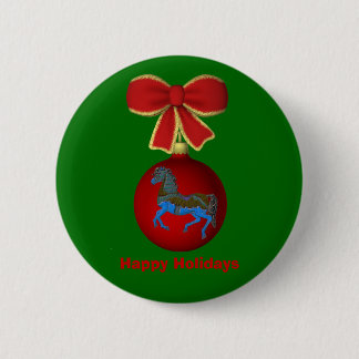 Badge Rond 5 Cm Bal de Noël Carrousel Cheval Vacances Bouton Éping