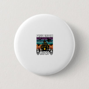 Badge Rond 5 Cm Balais Gratuits Halloween Maison Hantée Sorcière S