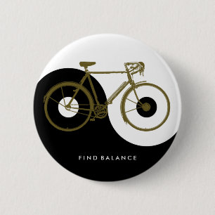 Badge Rond 5 Cm BALANCE / yin yang bicycle