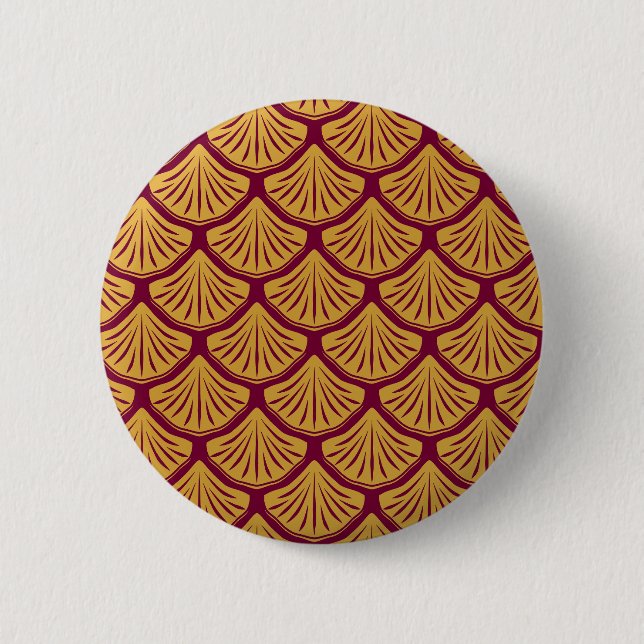 Badge Rond 5 Cm Balances de sirène Art déco - Magenta (Devant)