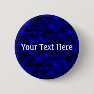 Badge Rond 5 Cm Balances de sirène bleu foncé tombant
