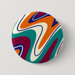 Badge Rond 5 Cm Balances rétro - Style les années 70 classique