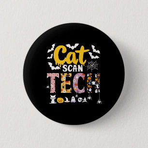 Badge Rond 5 Cm Balayage Cat Ct Rad Tech Halloween Costume Araigné