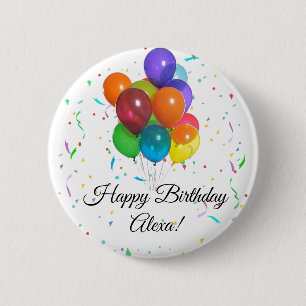 Badge Rond 5 Cm Balcons colorés et pinte de fête d'anniversaire 