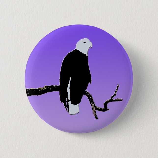 Badge Rond 5 Cm Bald Eagle at Sunset - Art original de la faune (Devant)