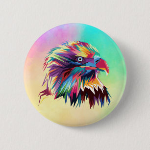 Badge Rond 5 Cm Bald Eagle géométrique Prismatic Design-80590
