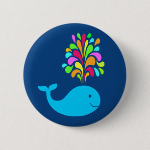 Badge Rond 5 Cm Baleine amusante