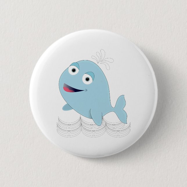 Badge Rond 5 Cm Baleine bleue (Devant)