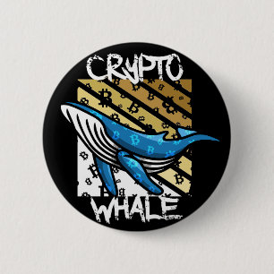 Badge Rond 5 Cm Baleine Btc Crypto - Pièce Crypto