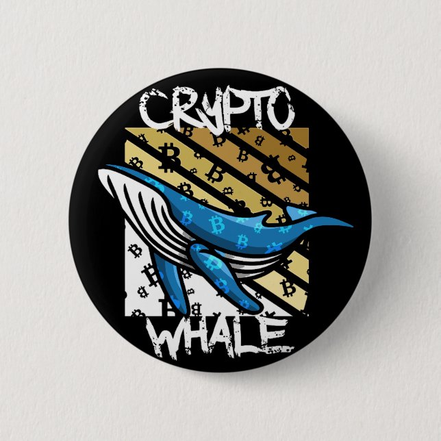 Badge Rond 5 Cm Baleine Btc Crypto - Pièce Crypto (Devant)