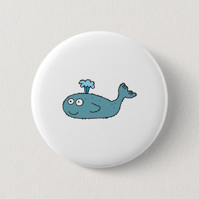 Badge Rond 5 Cm baleine de dessin animé ridicule (Devant)