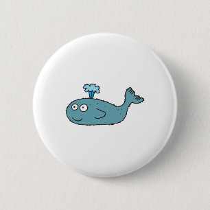 Badge Rond 5 Cm baleine de dessin animé ridicule
