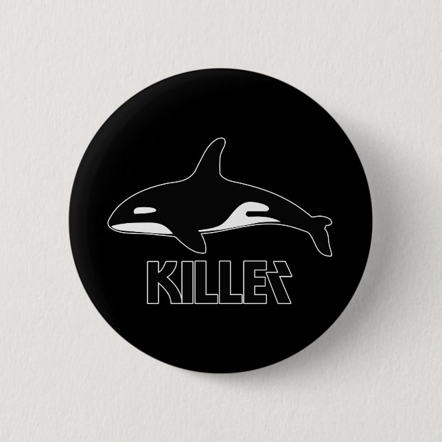 Badge Rond 5 Cm Baleine tueuse Orca de la mort (Devant)