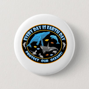 Badge Rond 5 Cm Baleines et dauphins