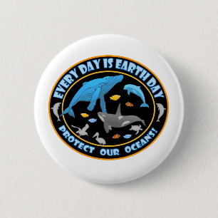 Badge Rond 5 Cm Baleines et dauphins