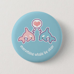 Badge Rond 5 Cm Baleines mignonnes d'orque