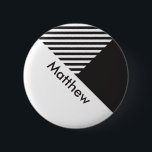 Badge Rond 5 Cm Balise de nom de l'employé pour le Geo Minimal Bla<br><div class="desc">Bouton de balise de nom personnalisable</div>