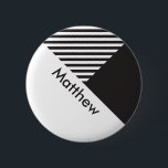 Badge Rond 5 Cm Balise de nom de l'employé pour le Geo Minimal Bla<br><div class="desc">Bouton de balise de nom personnalisable</div>