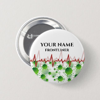 Badge Rond 5 Cm Balise de nom de ligne de front Fière PERSONNALISÉ