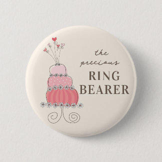 Badge Rond 5 Cm Balise de nom du gâteau Mariage rose doux BAIN