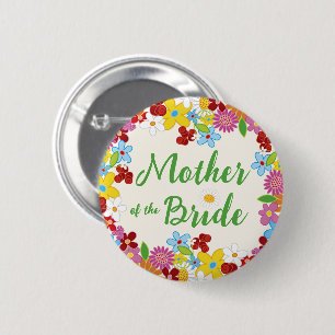 Badge Rond 5 Cm Balise de nom du Mariage de la fleur de printemps